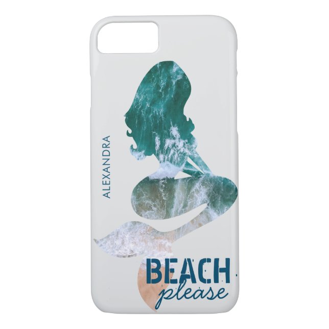 Coques Case-Mate iPhone La plage personnalisée citent svp la sirène drôle (Dos)