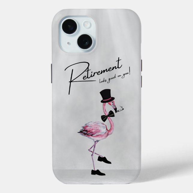 Coques Case-Mate iPhone La retraite te va bien ! Flamant rose rose Dapper (Verso)