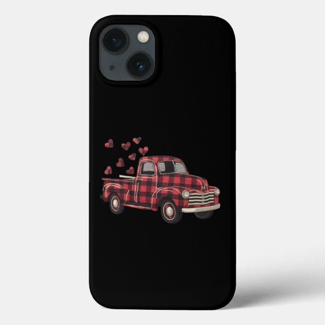 Coques Case-Mate iPhone La Saint-Valentin Camion Drôle Buffalo Plaid Léopa (Verso)