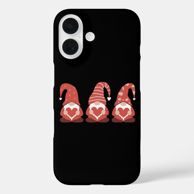Coques Case-Mate iPhone La Saint-Valentin Trois Mignons Gnomes Tenant un C (Verso)