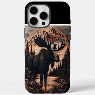 Coque iPhone 16 Pro Max La sculpture sur orignal en bois
