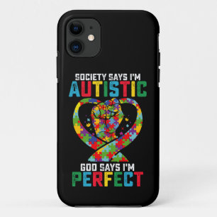 Case-Mate iPhone Case La société dit que je suis autiste Dieu dit que je