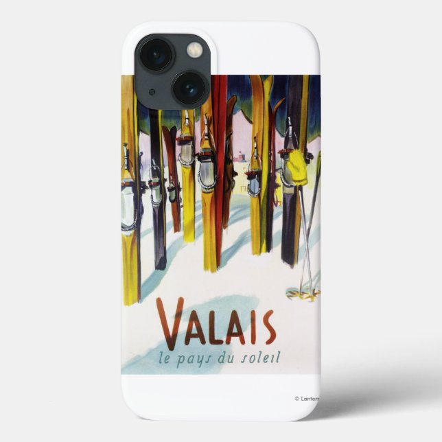Coques Case-Mate iPhone La terre du soleil - skis se tenant dans la neige (Verso)