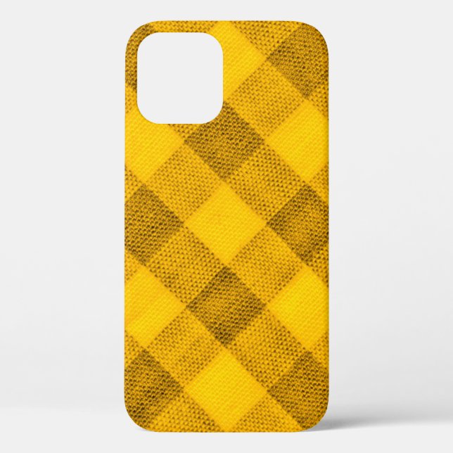 Coques Case-Mate iPhone La texture du jaune vif du gingha de liaison (Verso)