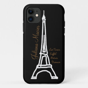 Coque Case-Mate Pour iPhone la tour Eiffel nom personnalisé