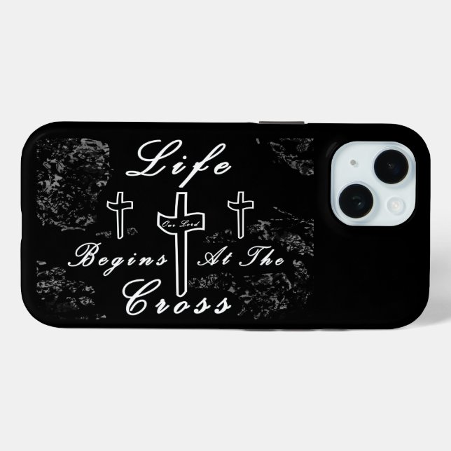Coques Case-Mate iPhone La vie commence à la croix (Verso (horizontal))