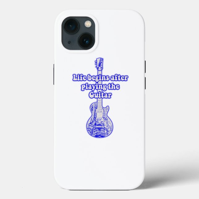 Coques Case-Mate iPhone La vie commence après avoir joué de la guitare. bl (Verso)