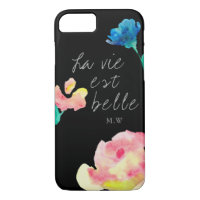 La vie est belle, élégant, simple, monogramme