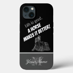Case-Mate iPhone Case La vie est bonne. Un cheval le rend mieux !