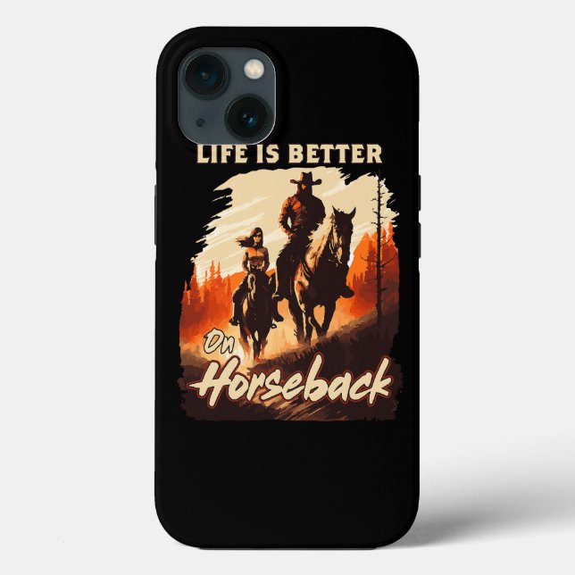 Coques Case-Mate iPhone La Vie Est Meilleure À Cheval Equestre Ridin (Verso)