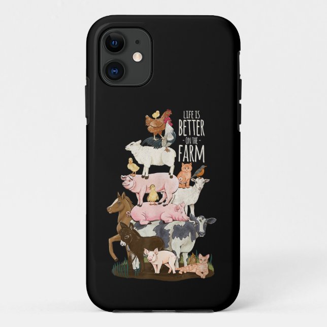 Coques Case-Mate iPhone La vie est meilleure à la ferme, Animaux mignons,  (Dos)