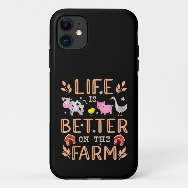Coques Case-Mate iPhone La vie est meilleure à la ferme Animaux mignons ag (Dos)