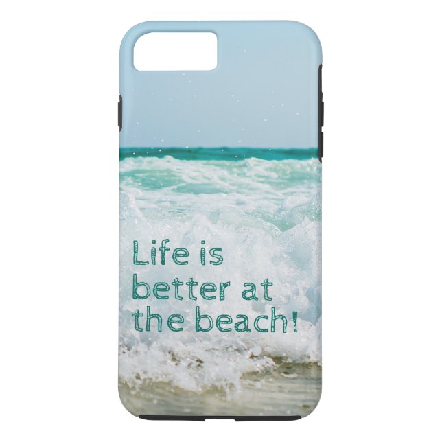 Coques Case-Mate iPhone La vie est meilleure à la plage avec une vague (Dos)