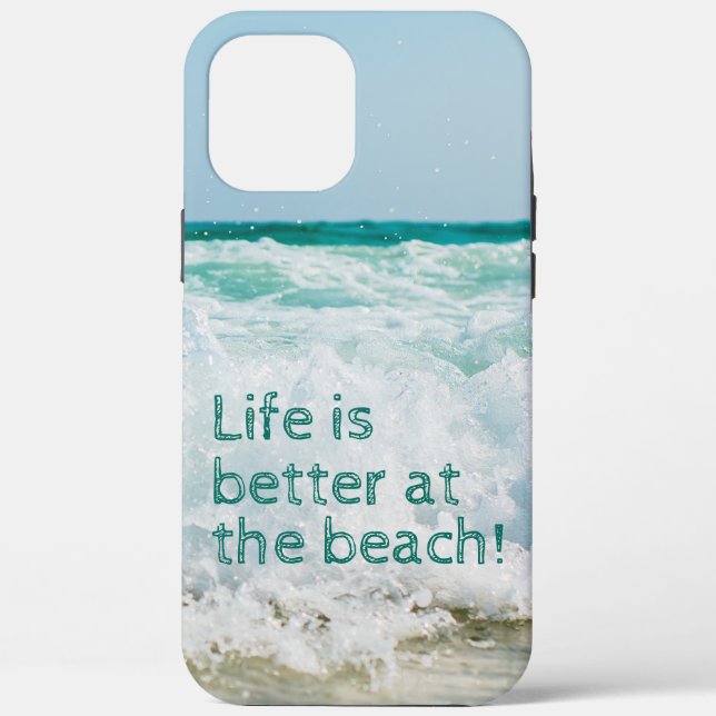Coques Case-Mate iPhone La vie est meilleure à la plage avec une vague (Verso)