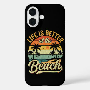 Coque Pour iPhone 16 La vie est meilleure à la plage vacances d'été rét
