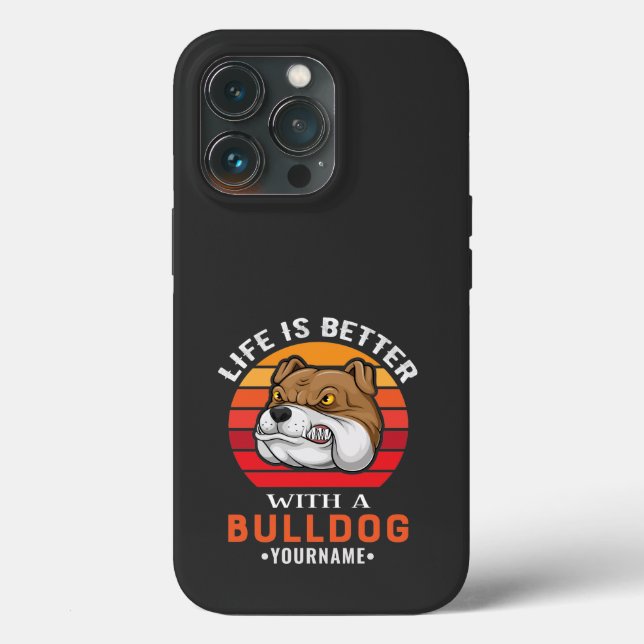 Coques Case-Mate iPhone La vie est meilleure avec Bulldog (Verso)