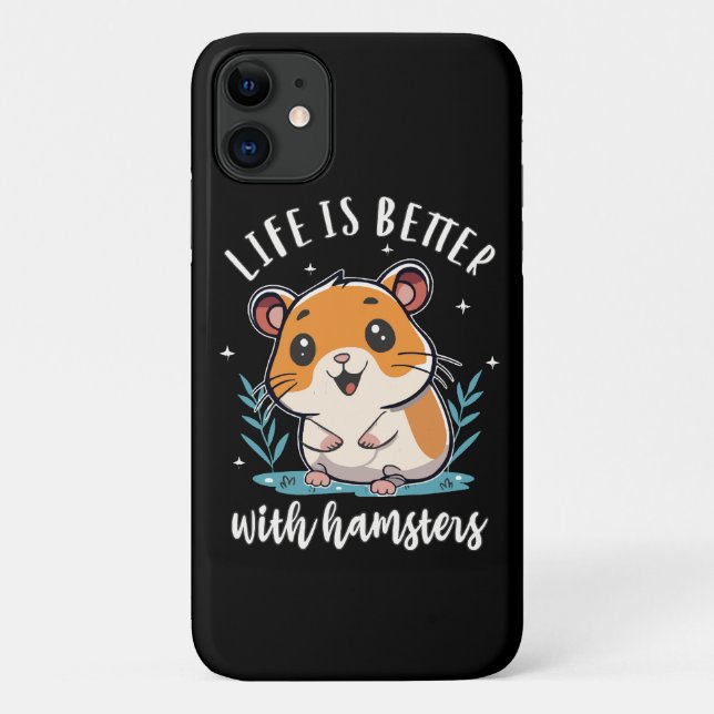 Coques Case-Mate iPhone La vie est meilleure avec des hamsters (Dos)