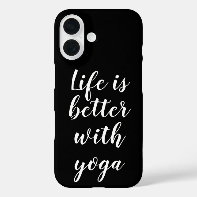 Coques Case-Mate iPhone La vie est meilleure avec le yoga noir (Verso)
