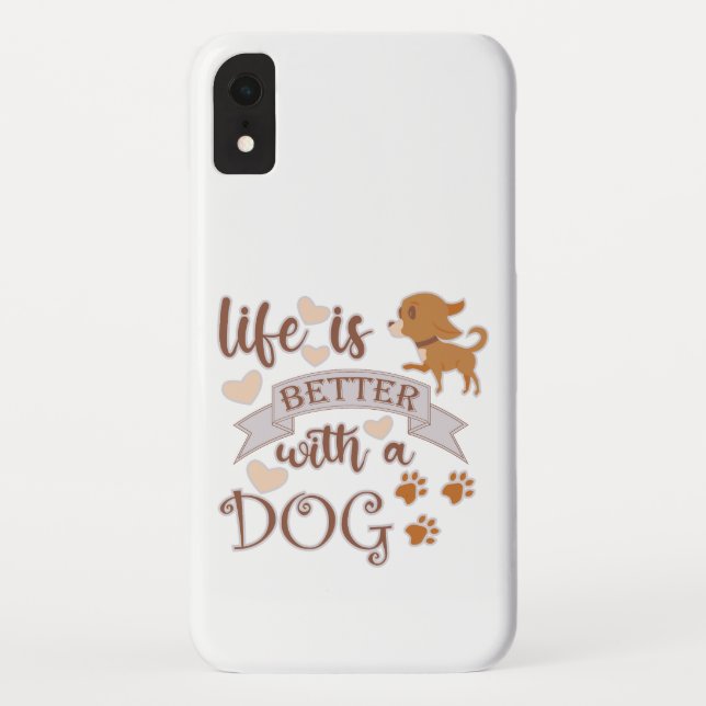 Coques Case-Mate iPhone La vie est meilleure avec un chien citation drôle  (Dos)