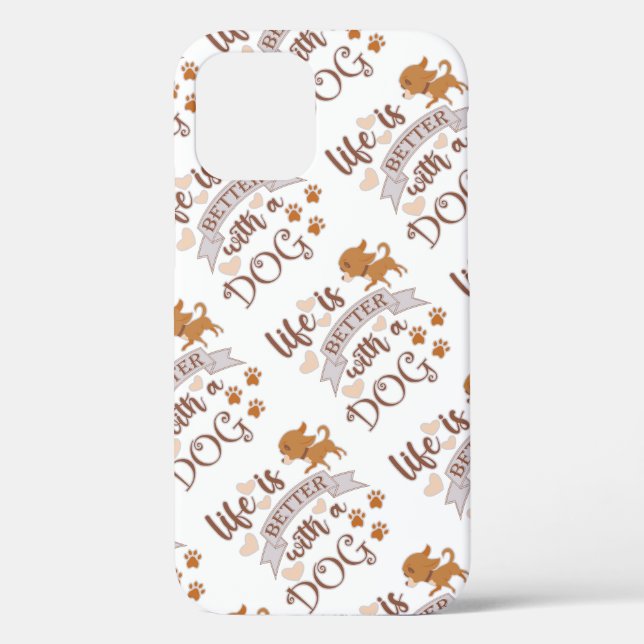 Coques Case-Mate iPhone La vie est meilleure avec un chien citation drôle  (Verso)