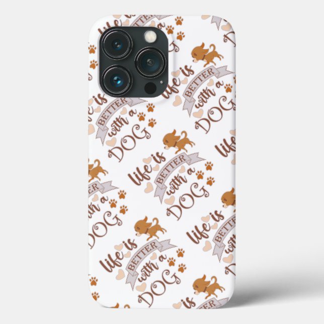 Coques Case-Mate iPhone La vie est meilleure avec un chien citation drôle  (Verso)