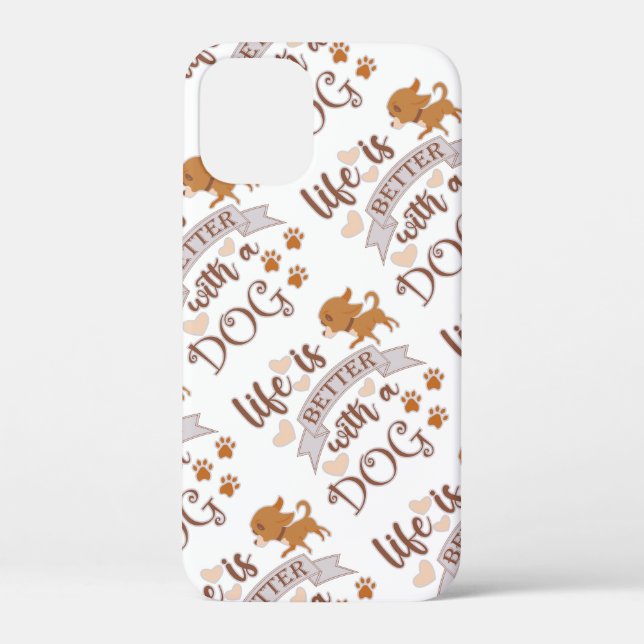 Coques Case-Mate iPhone La vie est meilleure avec un chien citation drôle  (Verso)