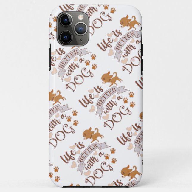 Coques Case-Mate iPhone La vie est meilleure avec un chien citation drôle  (Dos)