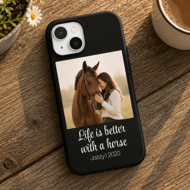 Coques Case-Mate iPhone La vie est meilleure avec une photo de monogramme  (Créateur téléchargé)