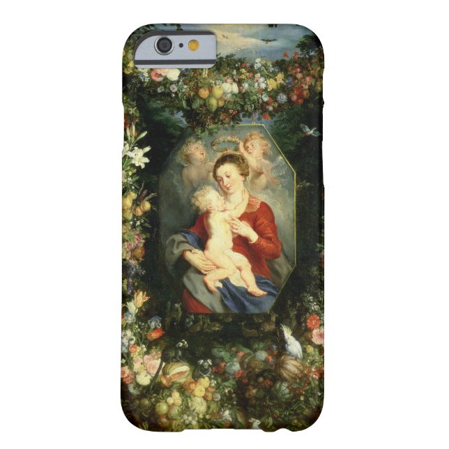 Coques Case-Mate iPhone La Vierge et l'enfant dans une guirlande de fruit (Dos)