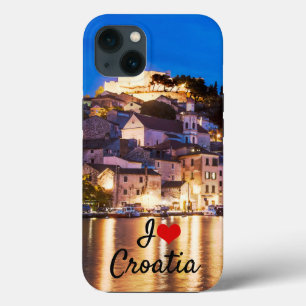 Case-Mate iPhone Case La ville croate de Sibenik la nuit