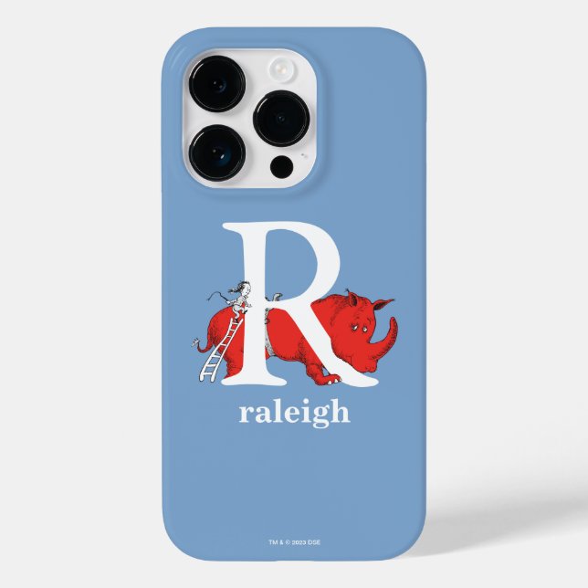 Coques Case-Mate iPhone L'ABC de Dr Seuss : Lettre R - Blanc | Ajoutez vot (Verso)