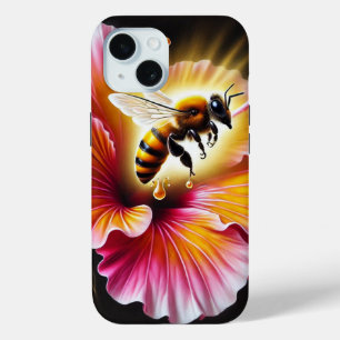 Coque Case-Mate iPhone L'abeille de miel pollinise un Hibiscus lumineux e