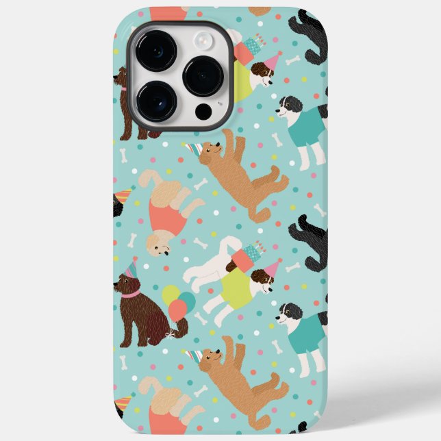 Coques Case-Mate iPhone Labradoodle / Goldendoodle Anniversaire Party (Verso)