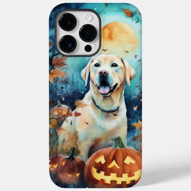 Coques Case-Mate iPhone Labrador Halloween avec citrouilles effrayant (Verso)