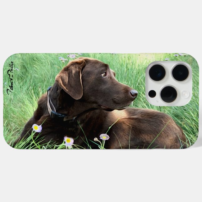 Coques Case-Mate iPhone Labrador Retriever Et Fleurs Violettes (Verso (horizontal))