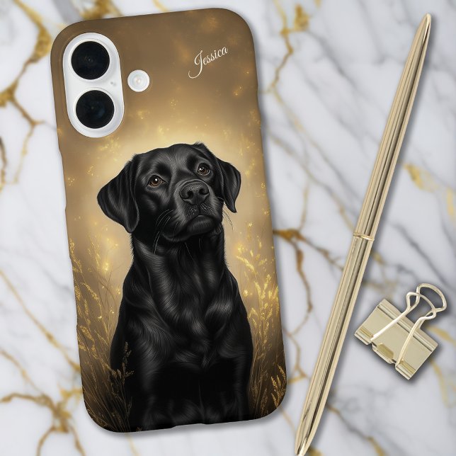 Coques Case-Mate iPhone Labrador Retriever Lab noir Personnalisé (Labrador Retriever Black Lab Personalized Case-Mate iPhone Case)