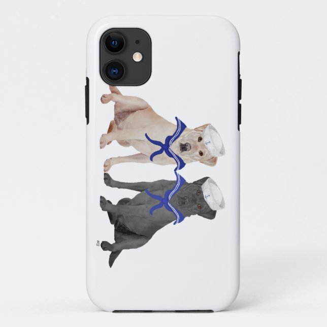 Coques Case-Mate iPhone Labradors Retrievers Jaunes & Noirs (Dos)