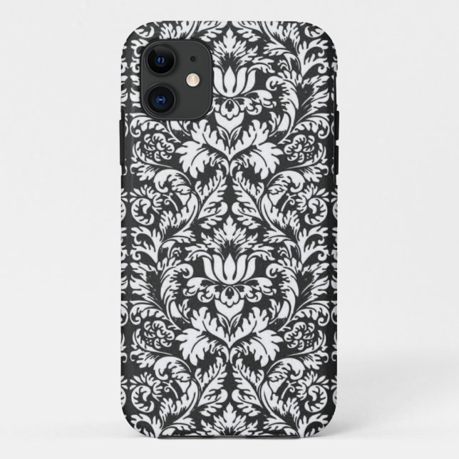 Coques Case-Mate iPhone Lace noir blanc Damas Brocade (Dos)