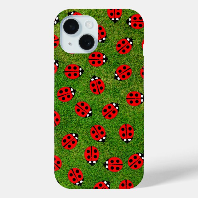 Coques Case-Mate iPhone Lady Bugs et l'herbe verte (Verso)