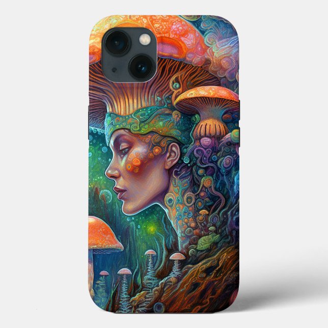 Coques Case-Mate iPhone Lady Et Champignons Surreal Imaginaire Art (Verso)