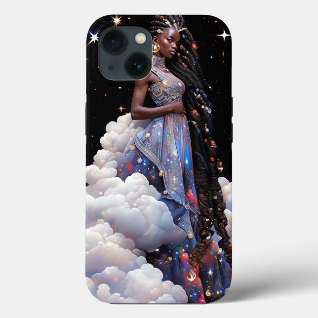 Coques Case-Mate iPhone Lady In Clouds Art Africain Américain (Verso)