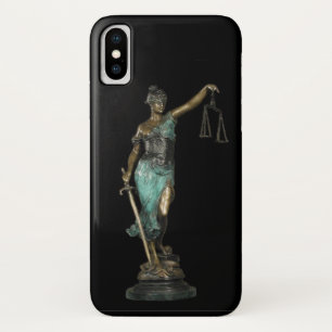 Coque iPhone X Lady Justice sur Black Velvet