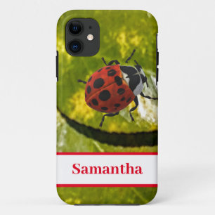 Case-Mate iPhone Case Ladybug sur la feuille avec nom
