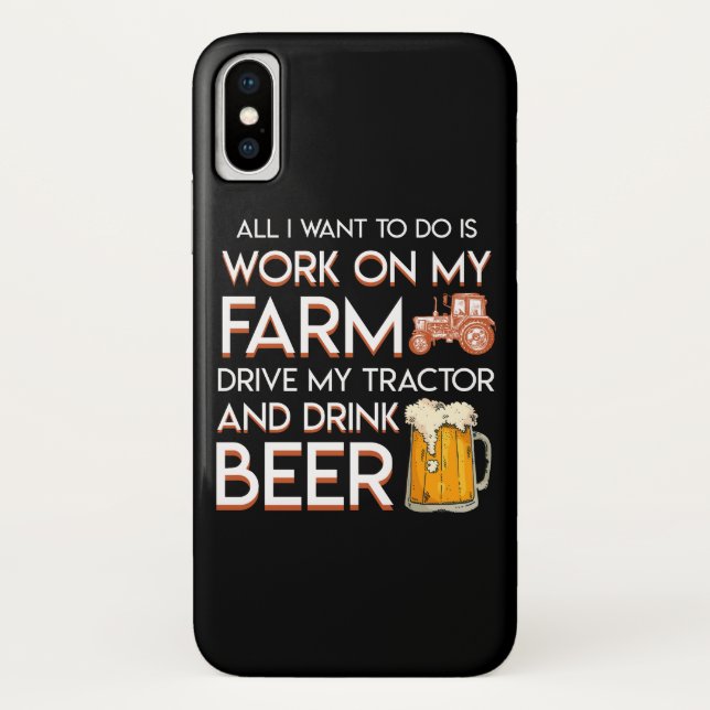Coques Case-Mate iPhone L'agriculteur de bière veulent le tracteur (Dos)