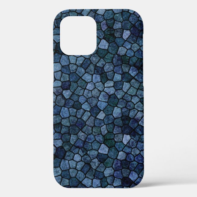 Coques Case-Mate iPhone Lagune Bleue Minuit Pavé Terrazo Patchwork (Verso)