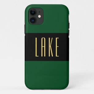 Case-Mate iPhone Case LAKE Sporty Large Dark Camp Green Black Stripes