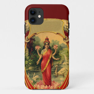 Coques Pour iPhone Lakshmi, la déesse hindoue à fleurs de lotus vin