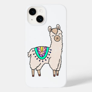 Coque Case-Mate iPhone lama alpaca de dessin animé souriant et heureux