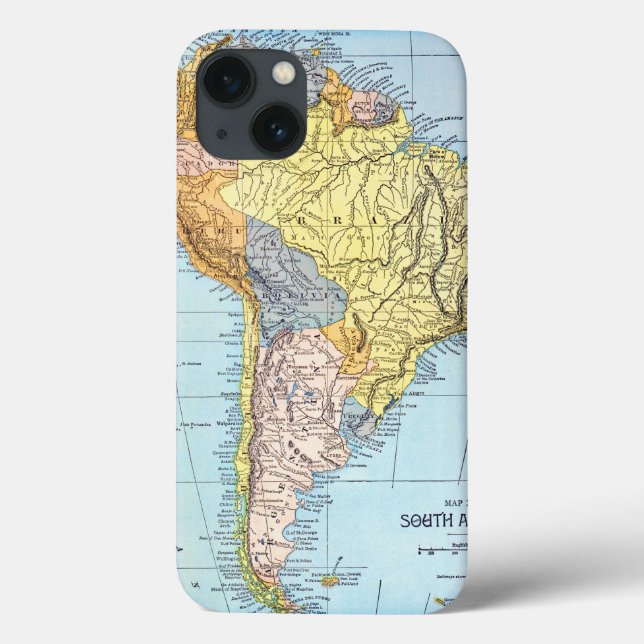 Coques Case-Mate iPhone L'AMÉRIQUE DU SUD : CARTE, c1890 (Verso)
