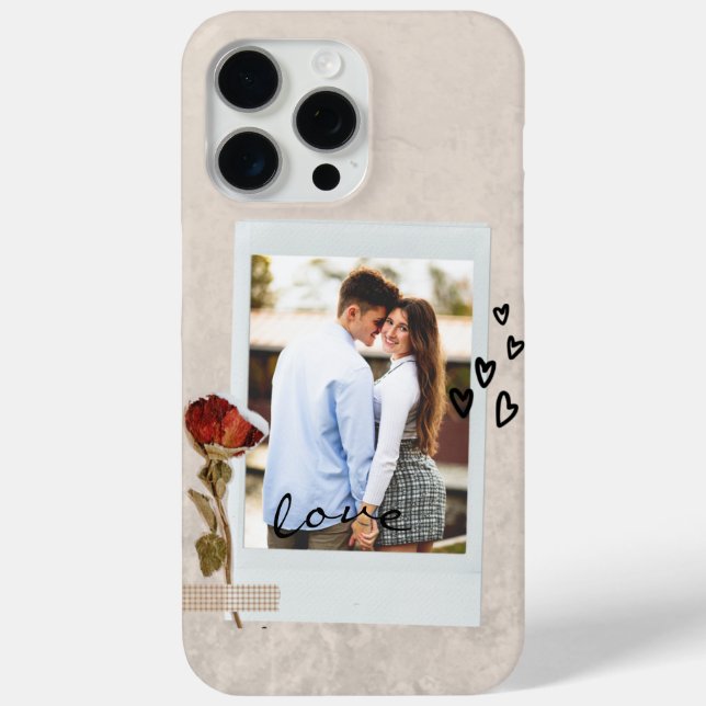 Coques Case-Mate iPhone L'amour dans un script élégant photo avec coeur (Verso)